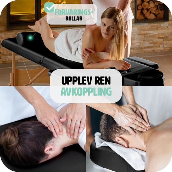 Set 2-zons massagebänk inklusive massagerullar och bärväska - svart