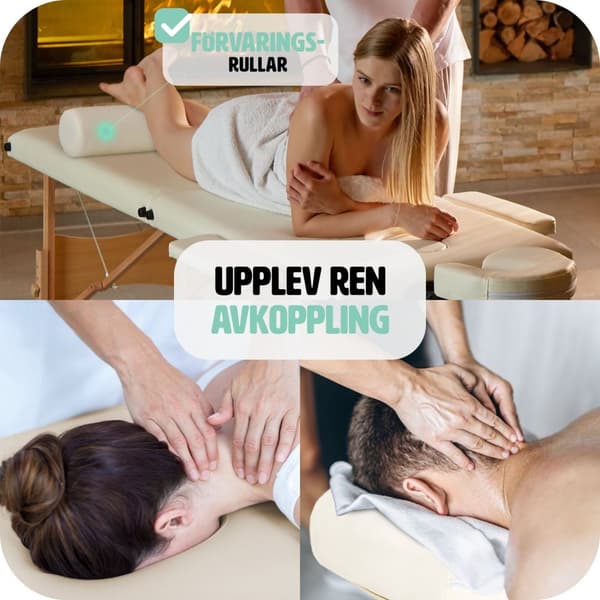 Set 2-zons massagebänk inklusive massagerullar och bärväska - beige