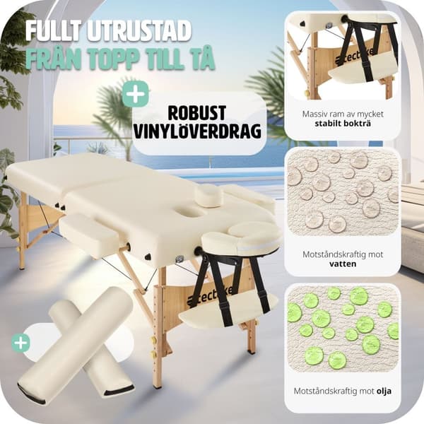 Set 2-zons massagebänk inklusive massagerullar och bärväska - beige