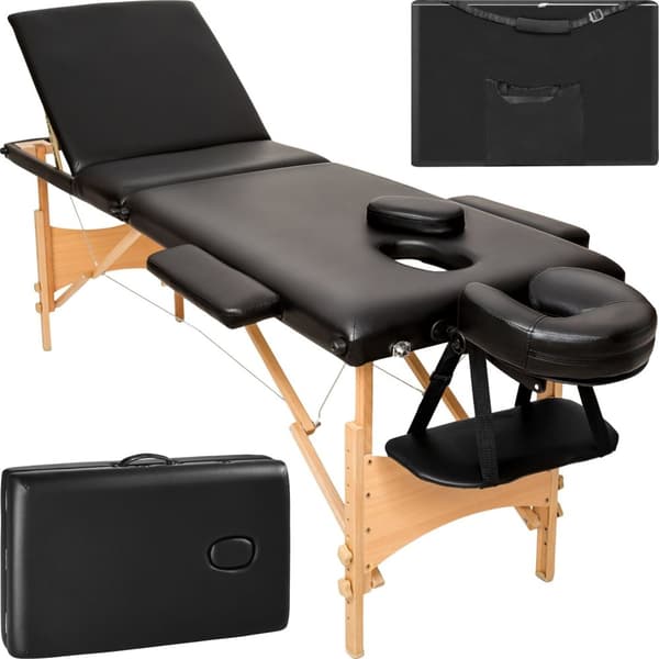 3-zons massagebänk inklusive bärväska - svart