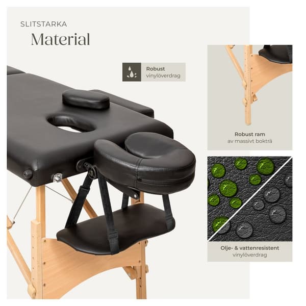 2-zons massagebänk med 5 cm stoppning, inklusive bärväska - svart