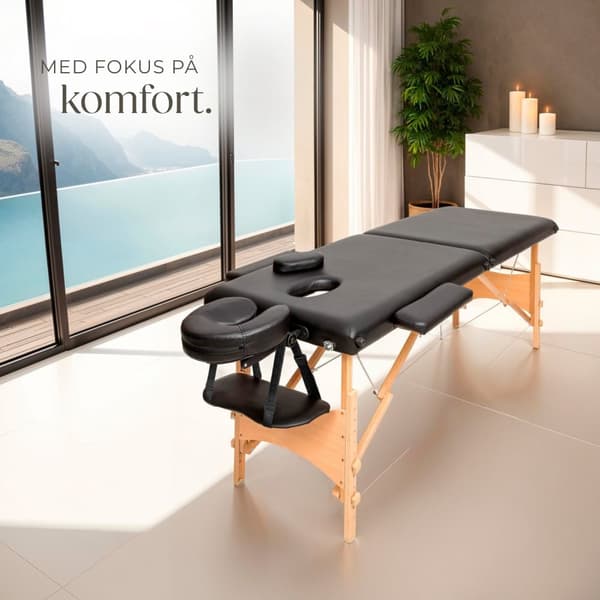 2-zons massagebänk med 5 cm stoppning, inklusive bärväska - svart