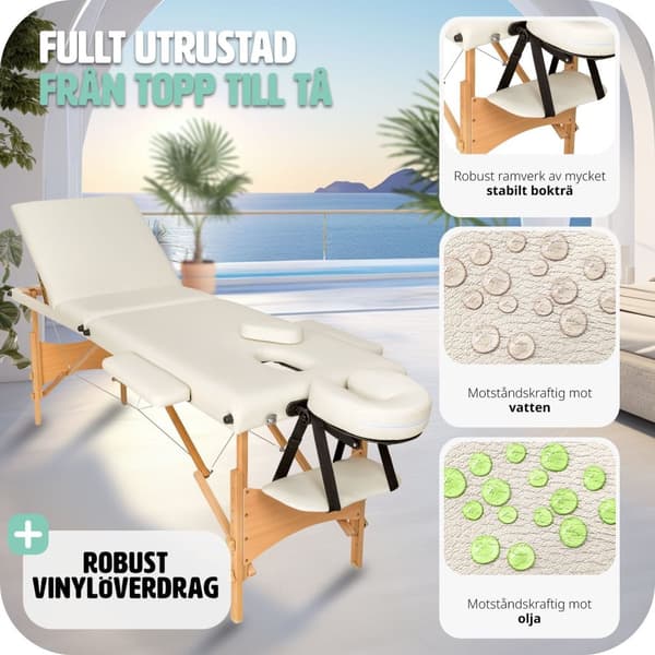 3-zons massagebänk inklusive bärväska - beige