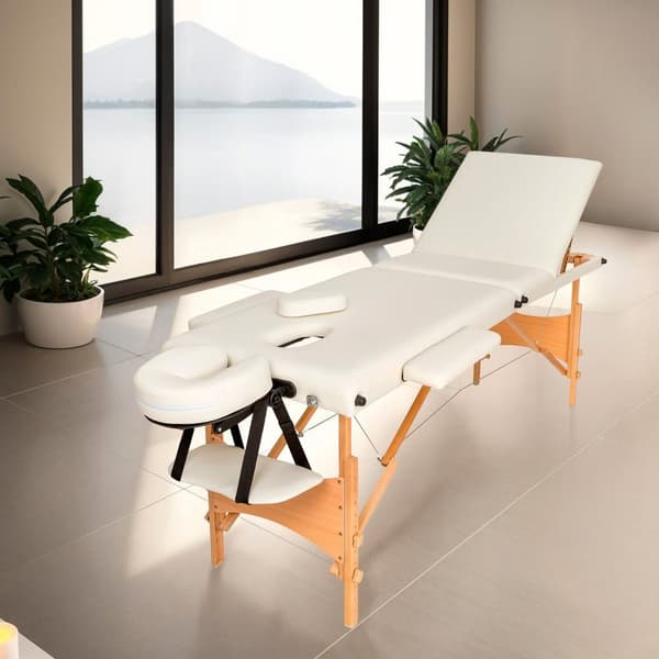 3-zons massagebänk inklusive bärväska - beige