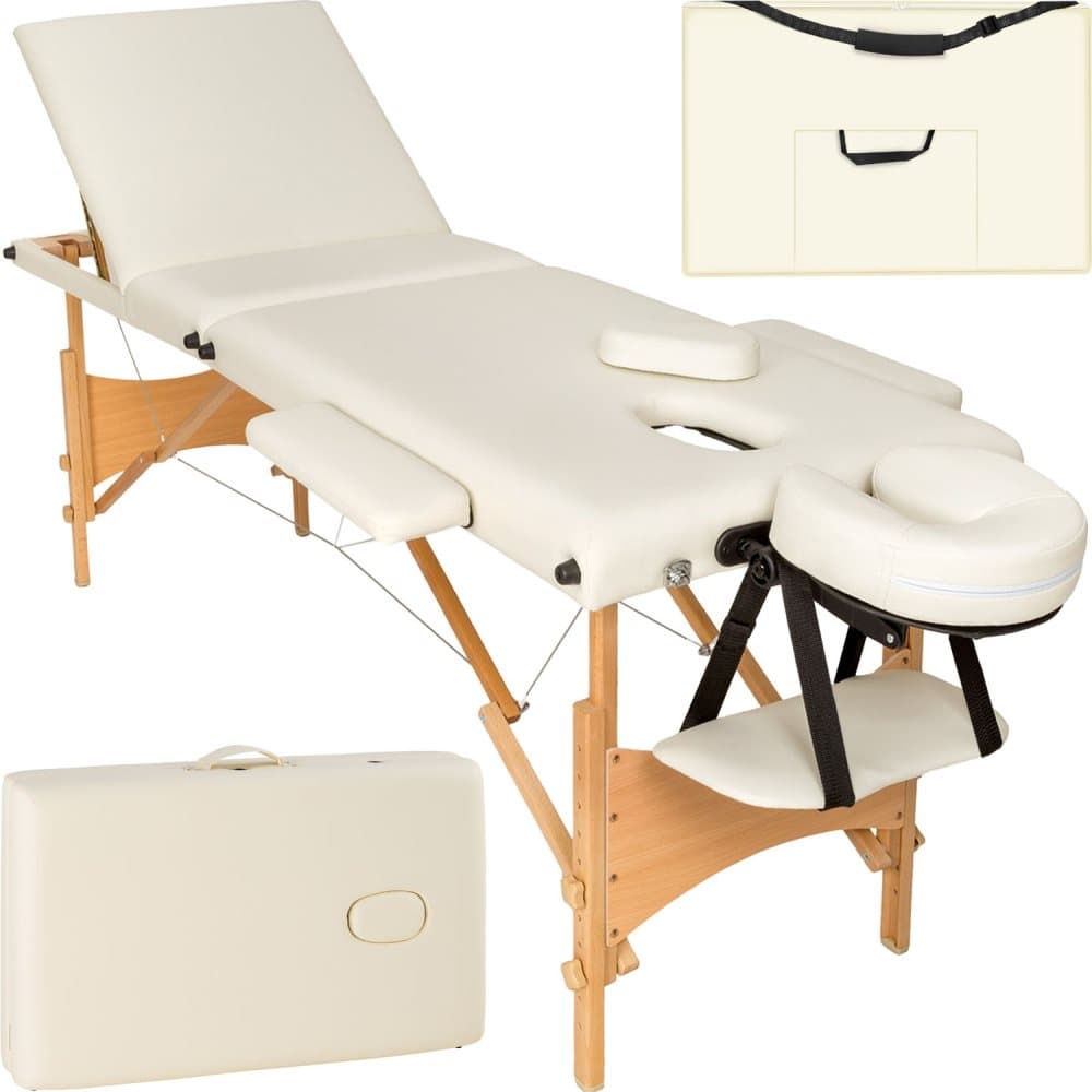 3-zons massagebänk, stoppning + väska - beige