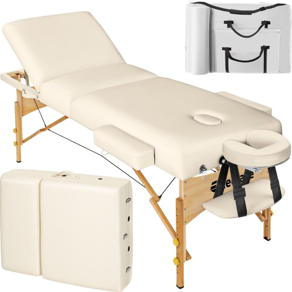 3-zons massagebänk 10 cm stoppning + väska - beige
