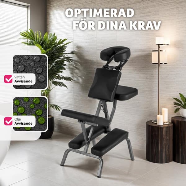 Massagestol i konstläder - svart