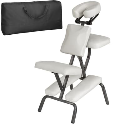 Massagestol i konstläder - vit