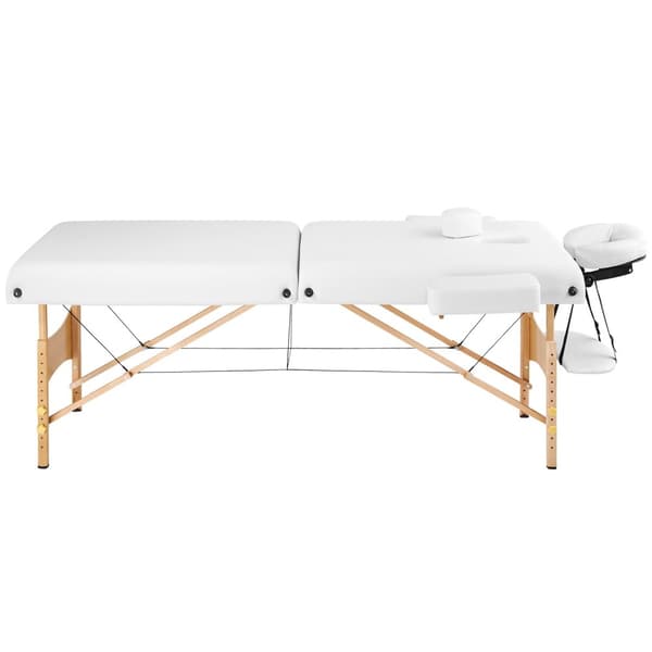 Massagebriks med 2 zoner, 7,5cm polstring + ruller + polstring hvid