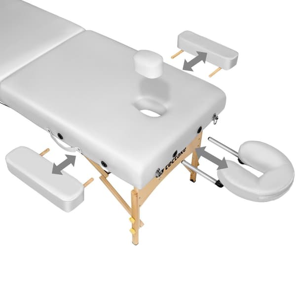 Massagebriks med 2 zoner, 7,5cm polstring + ruller + polstring hvid