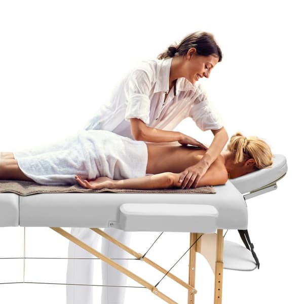 Massagebriks med 2 zoner, 7,5cm polstring + ruller + polstring hvid