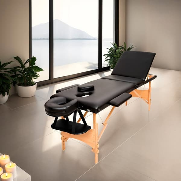 Massagebriks med 3 zoner, polstring + taske - sort