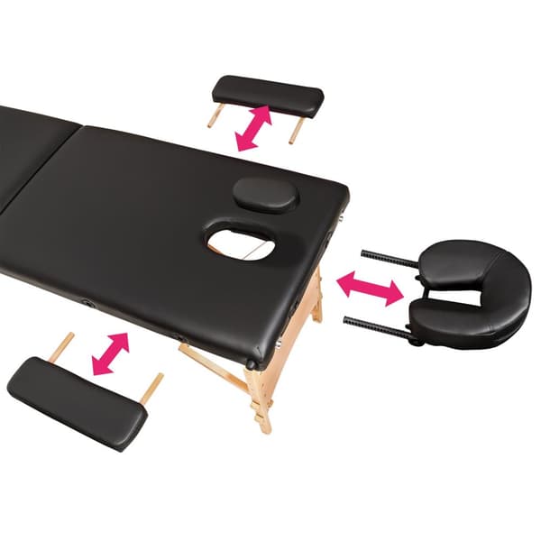 Massagebriks med 2 zoner, 5cm polstring + taske - sort