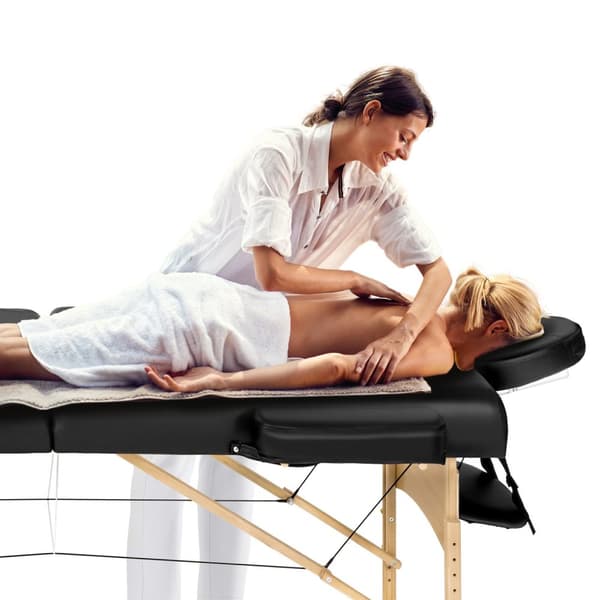 Massagebriks med 2 zoner, 5cm polstring + taske - sort