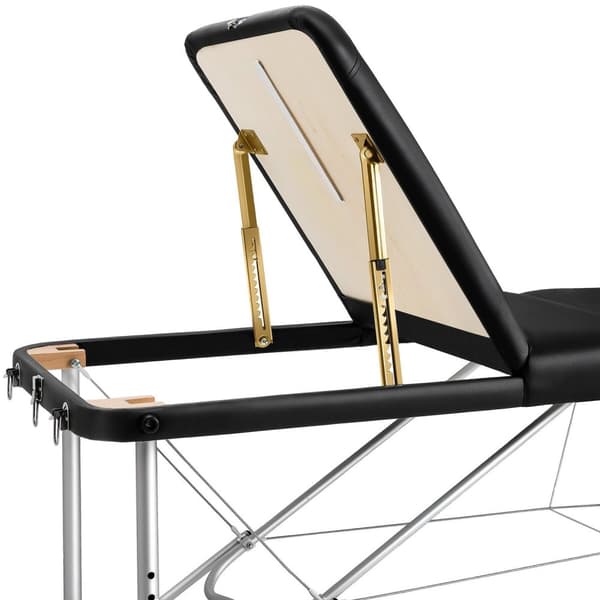Massagebriks i aluminium med 3 zoner, 5 cm polstring + taske - sort