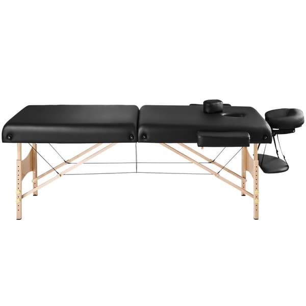 Massagebriks med 2 zoner, 7,5cm polstring + ruller - sort