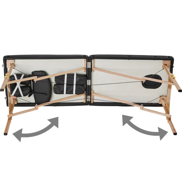 Massagebriks med 2 zoner, 7,5cm polstring + ruller - sort