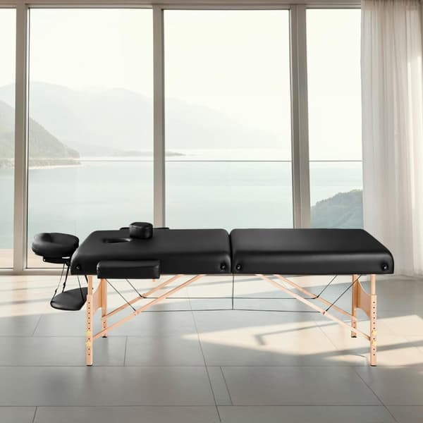 Massagebriks med 2 zoner, 7,5cm polstring + ruller - sort