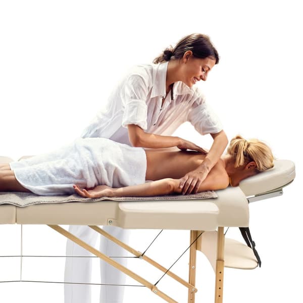 Massagebriks med 2 zoner, 5cm polstring + taske - beige