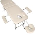 Miniatyrbillede 5 af 11: Massagebriks i aluminium med 3 zoner, 5 cm polstring + taske - beige