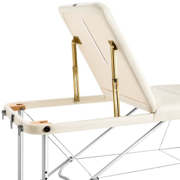 Massagebriks i aluminium med 3 zoner, 5 cm polstring + taske - beige