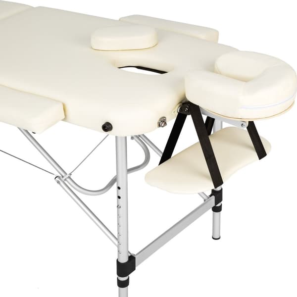 Massagebriks i aluminium med 3 zoner, 5 cm polstring + taske - beige