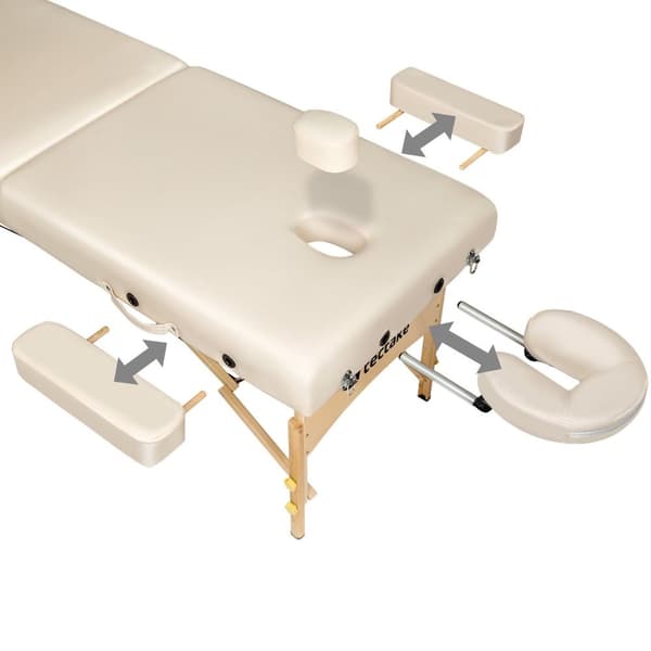 Massagebriks med 2 zoner, 7,5cm polstring + ruller + polstring beige