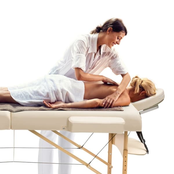 Massagebriks med 2 zoner, 7,5cm polstring + ruller + polstring beige