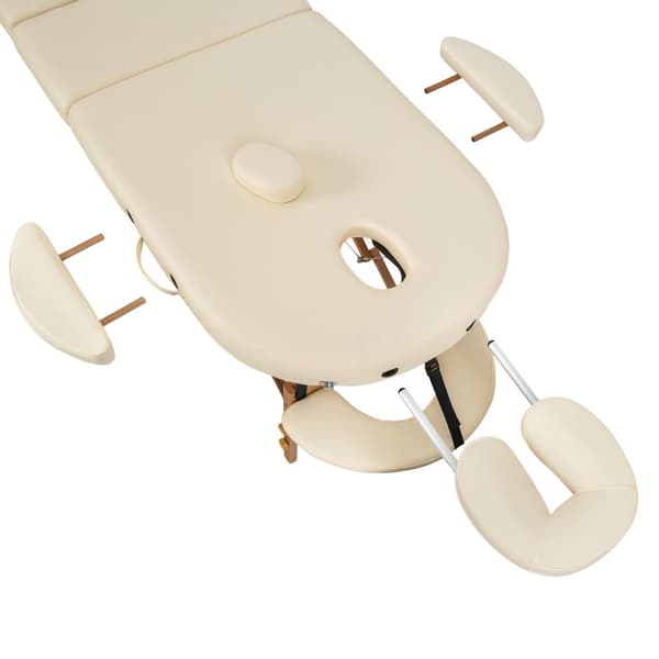 Massagebriks sæt oval med 3 zoner, 5cm polstring + massageruller - beige