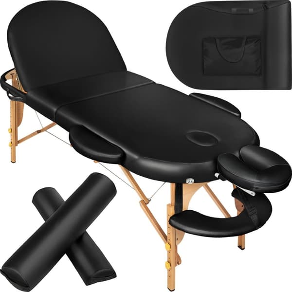Massagebriks sæt oval med 3 zoner, 5cm polstring + massageruller - sort