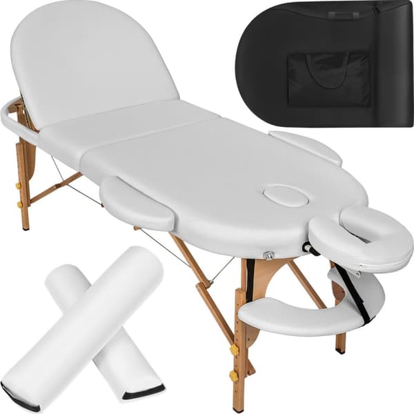 Massagebriks sæt oval med 3 zoner, 5cm polstring + massageruller - hvid