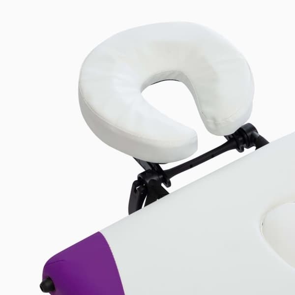 vidaXL sammenfoldeligt massagebord aluminiumsstel 3 zoner hvid lilla