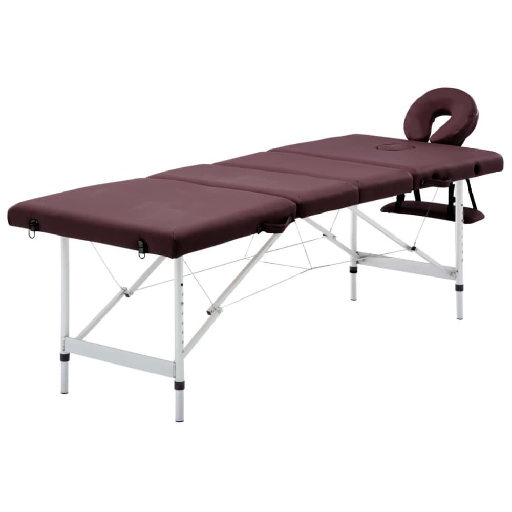 vidaXL foldbart massagebord 4 zoner aluminium lilla