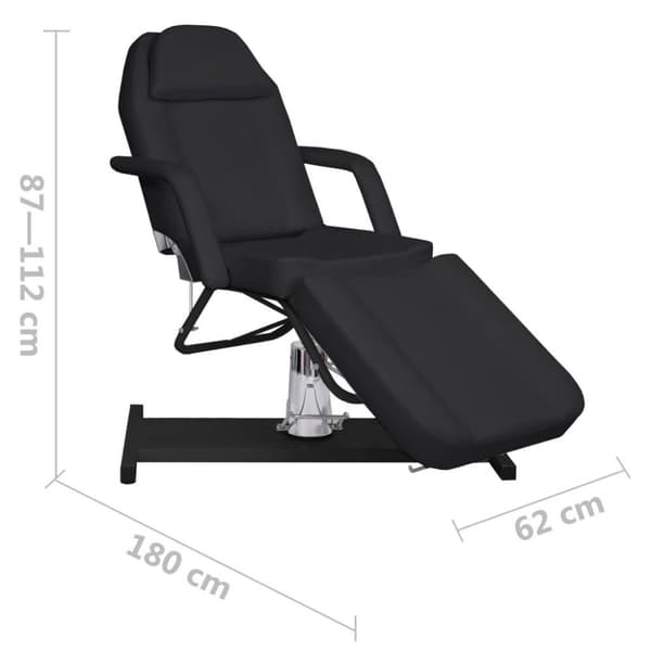 vidaXL massagebord 180x62(87-112) cm sort