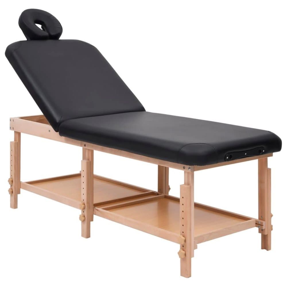 vidaXL Massagebord 2 zoner svart konstläder