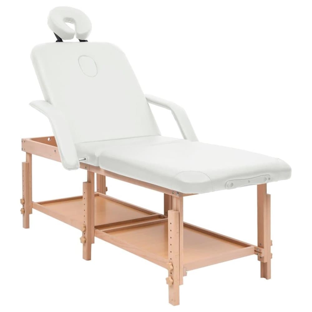 vidaXL Massagebord 3 zoner vit konstläder