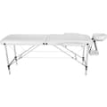 Miniatyrbillede 4 af 10: Massagebriks med 2 zoner, polstring, massageruller og aluminiumsstel - hvid