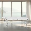 Miniatyrbillede 7 af 10: Massagebriks med 2 zoner, polstring, massageruller og aluminiumsstel - hvid
