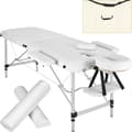 Miniatyrbillede 1 af 10: Massagebriks med 2 zoner, polstring, massageruller og aluminiumsstel - hvid