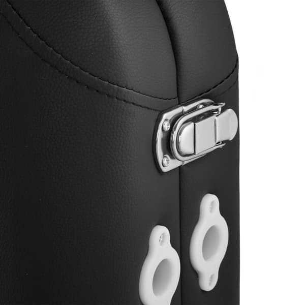 Massagebriks med 2 zoner, polstring, massageruller og aluminiumsstel - sort