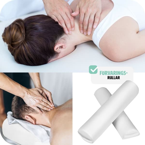 Set 2-zons Massagebänk med aluminiumram inklusive massagerullar - vit