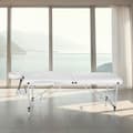 Miniatyrbild 11 av 11: Set 2-zons Massagebänk med aluminiumram inklusive massagerullar - vit