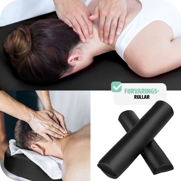 Set 2-zons Massagebänk med aluminiumram inklusive massagerullar - svart