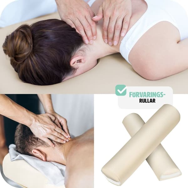 Set 2-zons Massagebänk med aluminiumram inklusive massagerullar - beige
