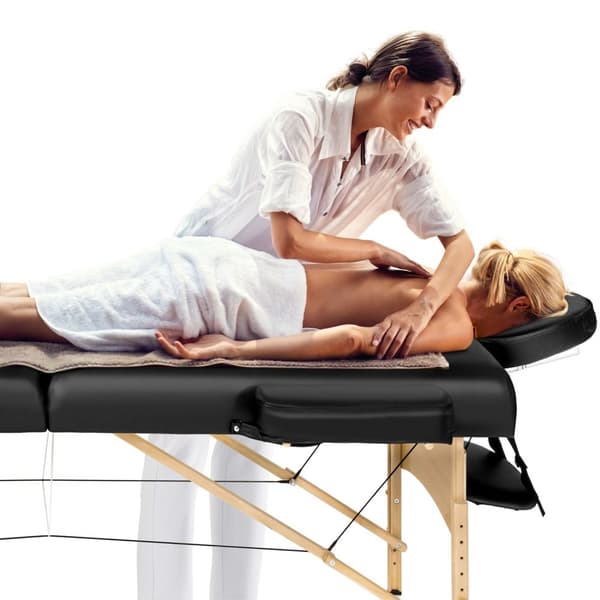 Massagebriks Somwang med 3 zoner, 7,5 cm polstring - sort