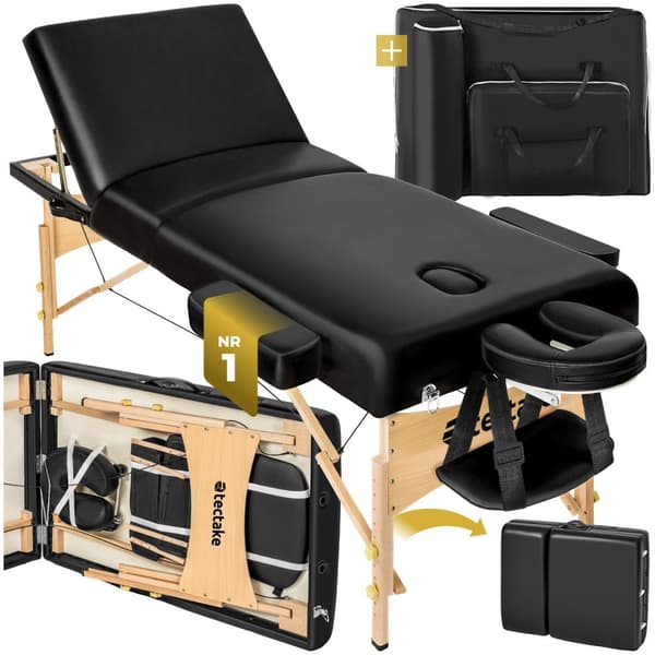 Massagebriks Somwang med 3 zoner, 7,5 cm polstring - sort