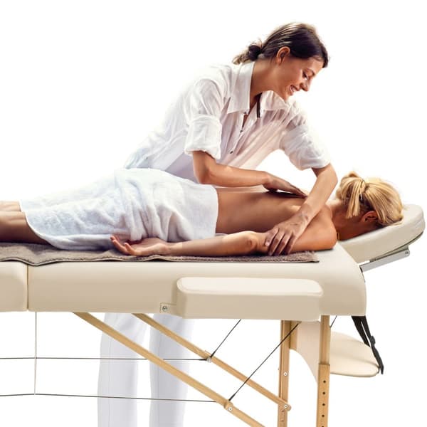 Massagebriks Somwang med 3 zoner, 7,5 cm polstring - beige