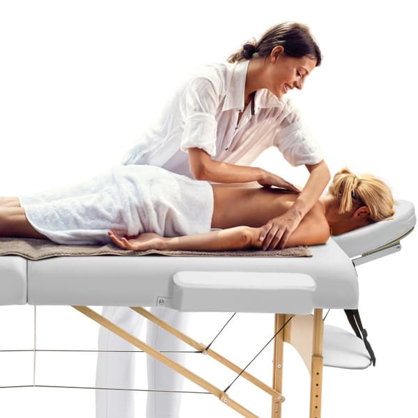 Massagebriks Somwang med 3 zoner, 7,5 cm polstring - hvid