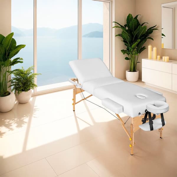 Massagebriks Somwang med 3 zoner, 7,5 cm polstring - hvid
