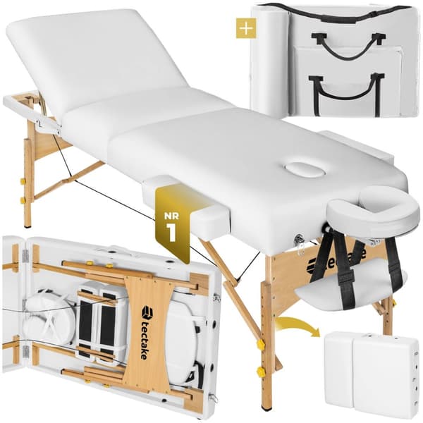 Massagebriks Somwang med 3 zoner, 7,5 cm polstring - hvid